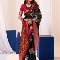 LeeliPeeri Designer Floral Zari Silk Blend Saree-image-49