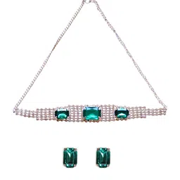 AccessHer Women Silver-Plated Silver Artificial Stones Necklace-picture-13