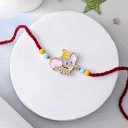 Myntra Elegant Homes Dumbo Elephant Rakhi With Greeting Card & Roli Chawal-12