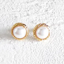 Krelin Gold-Plated Pearls Beaded Circular Shaped Studs-image-65