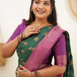 Areca Designer Polka Dot Zari Pure Silk Designer Banarasi Saree-image-91