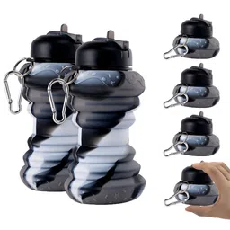 Aura Black Set of 6 Plastic Smart Vacuum Water Bottle-image-27