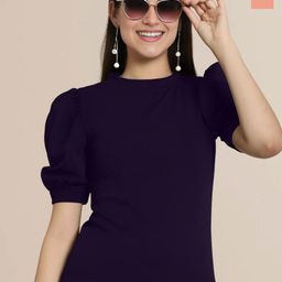 Mast & Harbour Women Pack of 2 Solid Puff Sleeve Regular Tops-image-44
