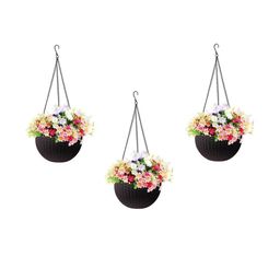 Rattan Hanging Planters Pot with Metal Hanging Chain-31