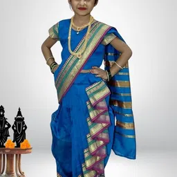 Mom and Me Girls Art Silk Sarees-25