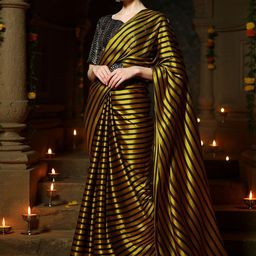 Anouk Striped Sequinned Pure Georgette Designer Saree-picture-47