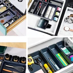 Aura Black Set of 6 Regular Drawer Organiser Organisers image 4