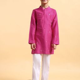 Mera Rang Boys Ethnic Motifs Embroidered Regular Kurta with Pyjamas-image-65