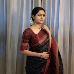 Marziyaa Woven Design Cheacked Banarasi Saree-49
