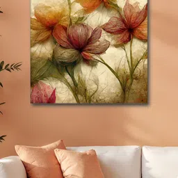 RANDOM Beige & Purple Floral And Botanical Canvas Wall Art-image-6