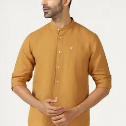 Blackberrys Men India Slim Fit Solid Mandarin Collar Casual Shirt-picture-2