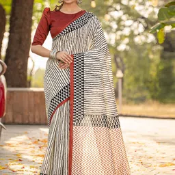 Saree mall Striped Bhagalpuri Sarees With Unstitched Blouse Piece-17