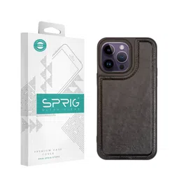 SPRIG Unisex Leather iPhone 14 Pro Impact Resistant Back Case-image-94