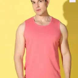 WOOSTRO Pack Of 2 Printed Combed Cotton Gym Vests -VWS26(PLAIN PEACH)(ENJOY WHITE)-image-93