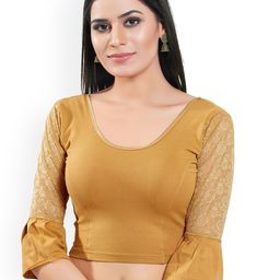 VAMAS - THE DESIGNER BLOUSES Round Neck Non-Padded Saree Blouse-image-53