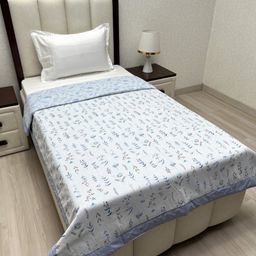 Pure Decor Blue & White Floral AC Room Single Bed Dohar-26