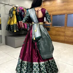 Payu Semi-Stitched Lehenga & Unstitched Blouse With Dupatta image 2