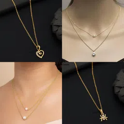 Boghra Sales Set Of 4 Gold-Plated Brass Pearls Necklace-30