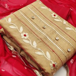 HERE&NOW Floral Embroidered Modal Chanderi Gotta Patti Unstitched Dress Material-image-87