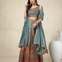 Soch Embellished Thread Work Ready to Wear Lehenga & Blouse With Dupatta-37