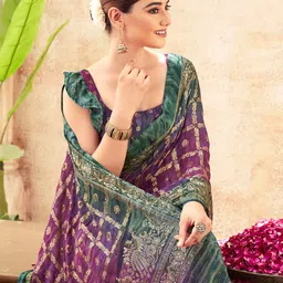 K 5 Fashion Floral Beads and Stones Pure Georgette Saree-picture-16