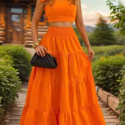 DressBerry Square Neck Top with Skirt Co-Ords Set-picture-10