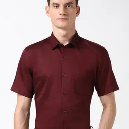 Peter England Men Spread Collar Solid Cotton Formal Shirt-picture-15