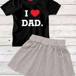 TRIANGLETEES Girls Printed T-shirt with Skirt-image-93