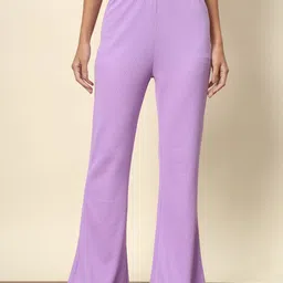 BAESD Women Flared High-Rise Trousers-picture-5