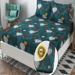 ADstore Multicoloured Graphic 180 TC Single Bedsheet with 2 Pillow Covers-image-2