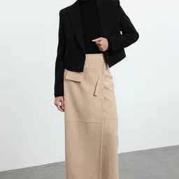 Trendyol Women Front Slit Wrap Maxi Skirt-image-28