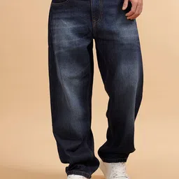 WROGN Men Comfort Wide Leg Mid-Rise Clean Look Light Fade Non Stretchable Jeans-image-46