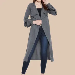 Hypernation Long Sleeves Longline Open Front Shrug-18