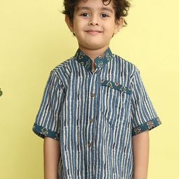 Here&Now X Kinder Kids Boys Relaxed Striped Casual Shirt-picture-40