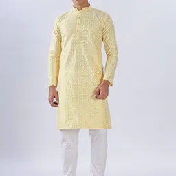 Anouk Men Woven Design Embroidered Kurta with Trousers-picture-27