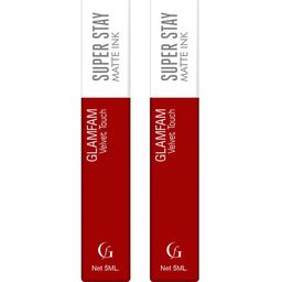 GlamFam Set Of 2 Super Stay Liquid Lipstick - 5 ml Each - Scarlet Red - 15-48