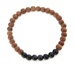 EDMIRIA Unisex Brown Wood Bracelet-image-10