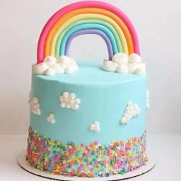 Enchanting Rainbow Fondant Cake-image-59
