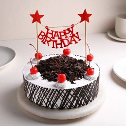 Decadent Black Forest Cake With Birthday Topper-4
