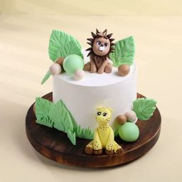 Playful Wild Animals Theme Cake-image-12