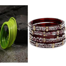 SOMIL Set of 16 Green Alloy Artificial Stones & Beads Bangles-image-63