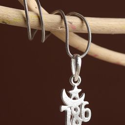 AKSHAT SAPPHIRE Kids 925 Sterling Silver 786 Symbol Pendant-17