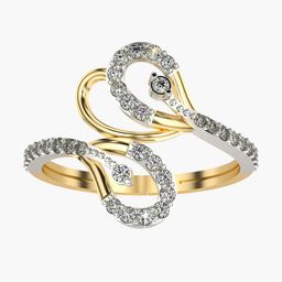 VALANOVA 925 Sterling Silver Gold 18 Kt Diamond Studded Ring 2.47 gms-image-49