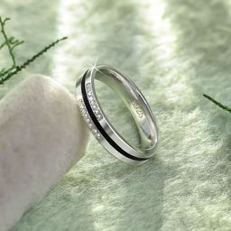 Tweov Jewels Men 925 Sterling Silver Rhodium-Plated Cubic Zirconia Studded Finger Ring-image-63