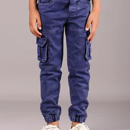 V-Mart Boys Solid Regular Fit Mid-Rise Joggers Trousers-image-60