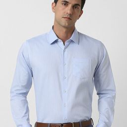 Van Heusen Slim Fit Vertical Striped Spread Collar Cotton Formal Shirt-image-37