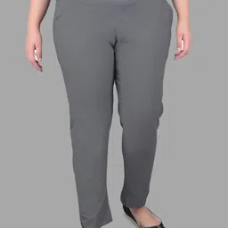 Comfort Lady Women Plus Size Solid Mid-Rise Casual Regular Trouser-image-65