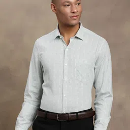 Turtle Standard Slim Fit Micro Ditsy Printed Pure Cotton Formal Shirt-image-90