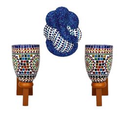 Somil Indore Mosaic Decorative Lamp Combo of Matching Wall Lamp & Blessing God Ganesh Wall Lamp, Multi Compatible with LED, Size: 14 X 14 X 28 Cm, Pack of 3.-image-37