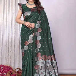 Jhilmil Fashion Pure Silk Floral Woven Design Zari Banarasi Saree-picture-45